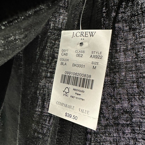 NWT J. Crew size medium elastic waist shorts with pockets black - Picture 4 of 4